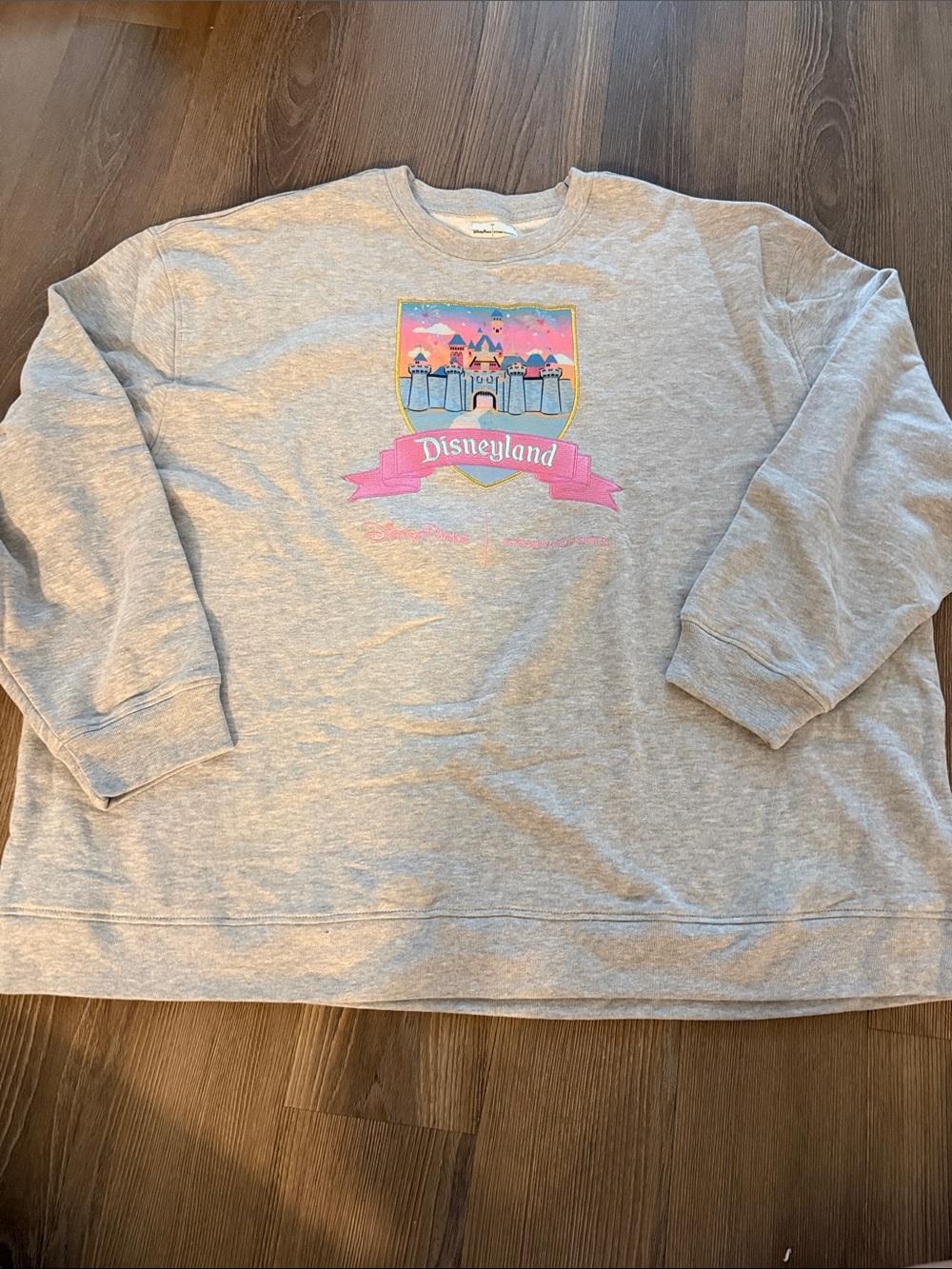 Disney Parks x Stoney Clover Lane Disneyland Crest Gray Pullover Sweatshirt